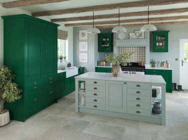 Painted Kitchen Dark Green