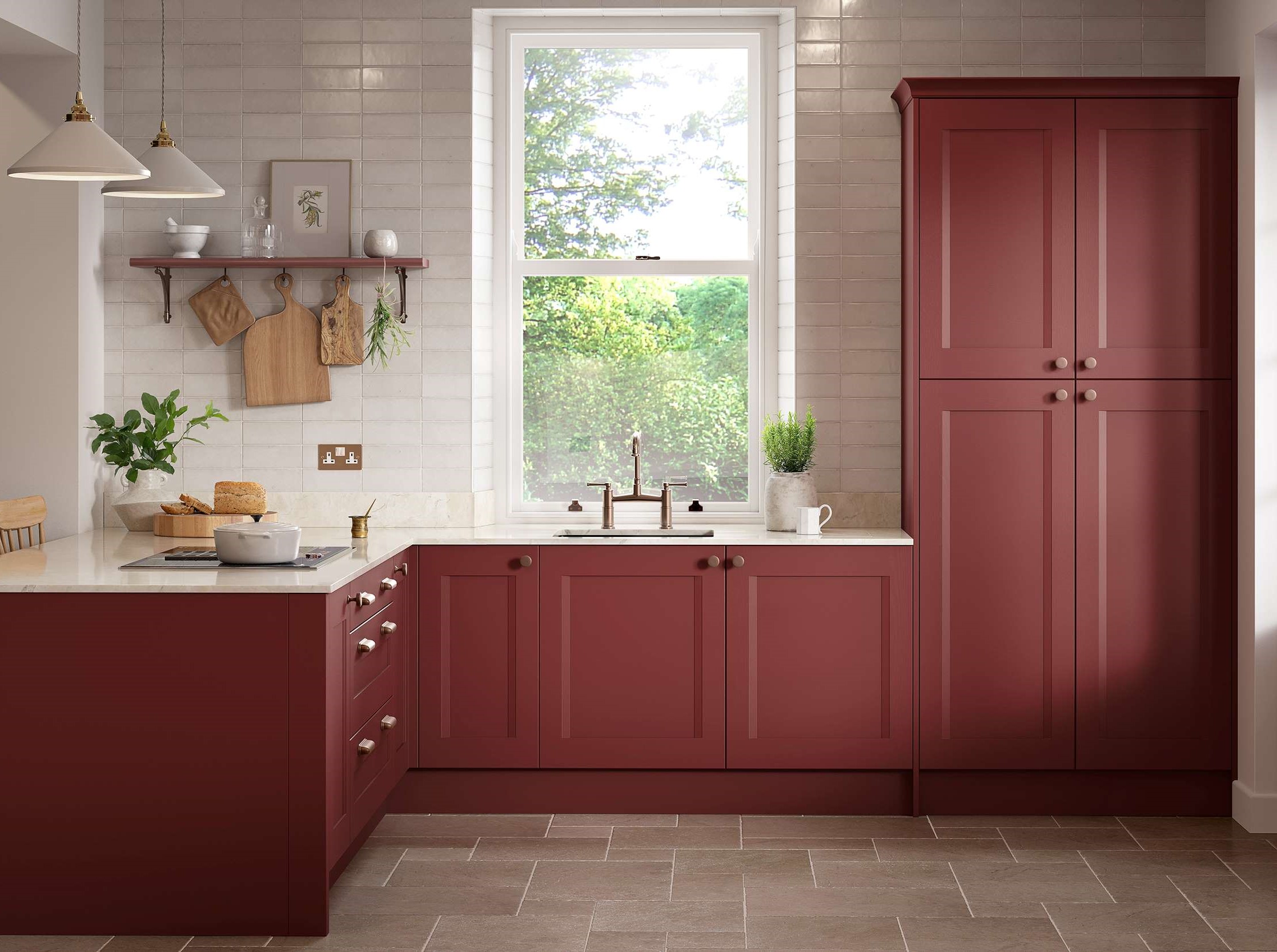 Painted Kitchen Red