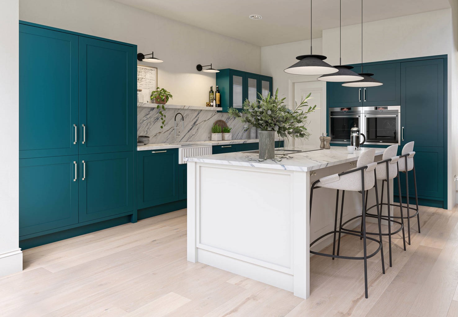 Painted Kitchen Teal