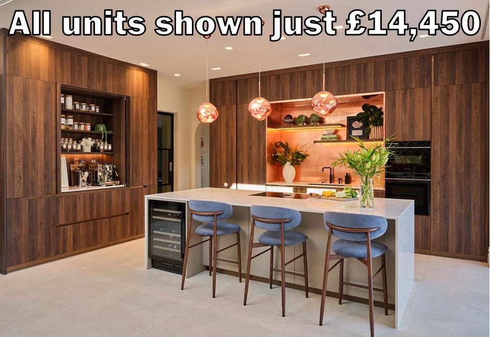 dark wood handleless kitchen 2