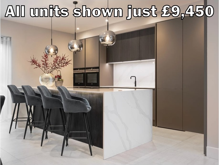Dark Taupe Handleless Kitchen 2