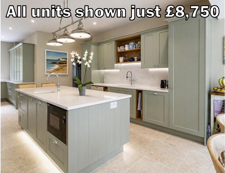 Sage green shaker kitchen 301.1