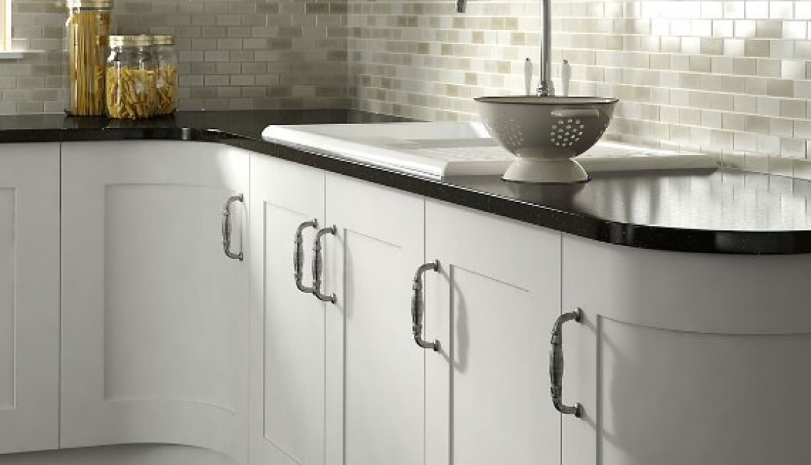 Contemporary smooth painted shaker kitchen white 2