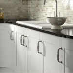 Contemporary smooth painted shaker kitchen white 2