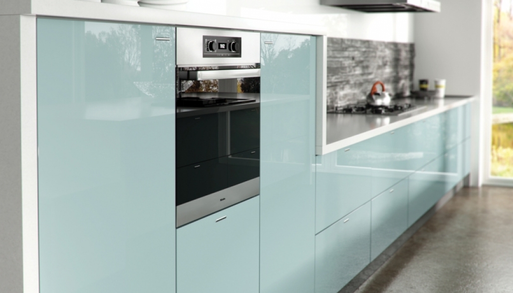 Light Blue Gloss Kitchen