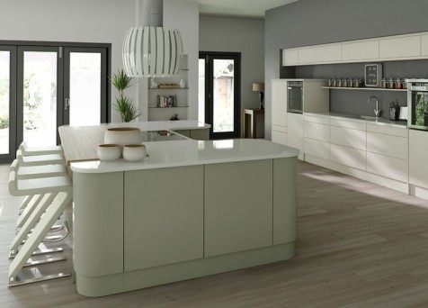 Matt Kitchen Cream Grey Green — KitchenFindr