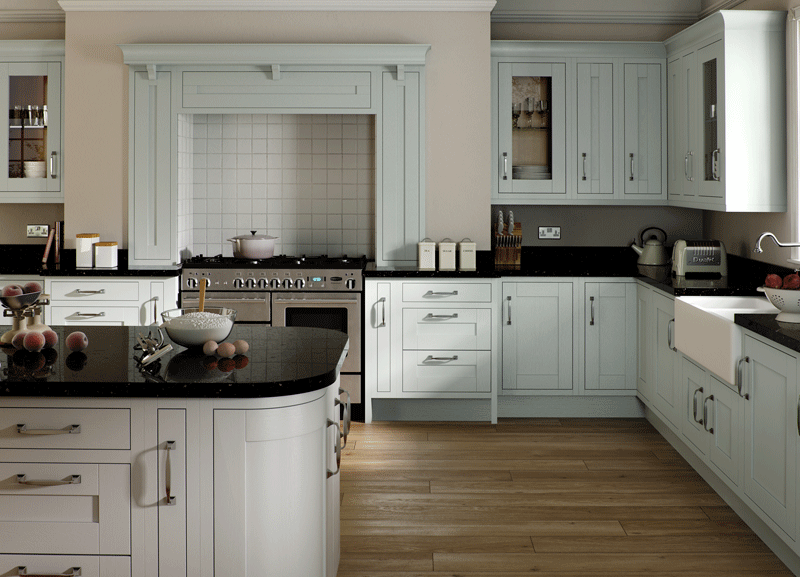 Painted Kitchen White Light Blue