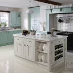 Painted kitchen Green Blue & Off White
