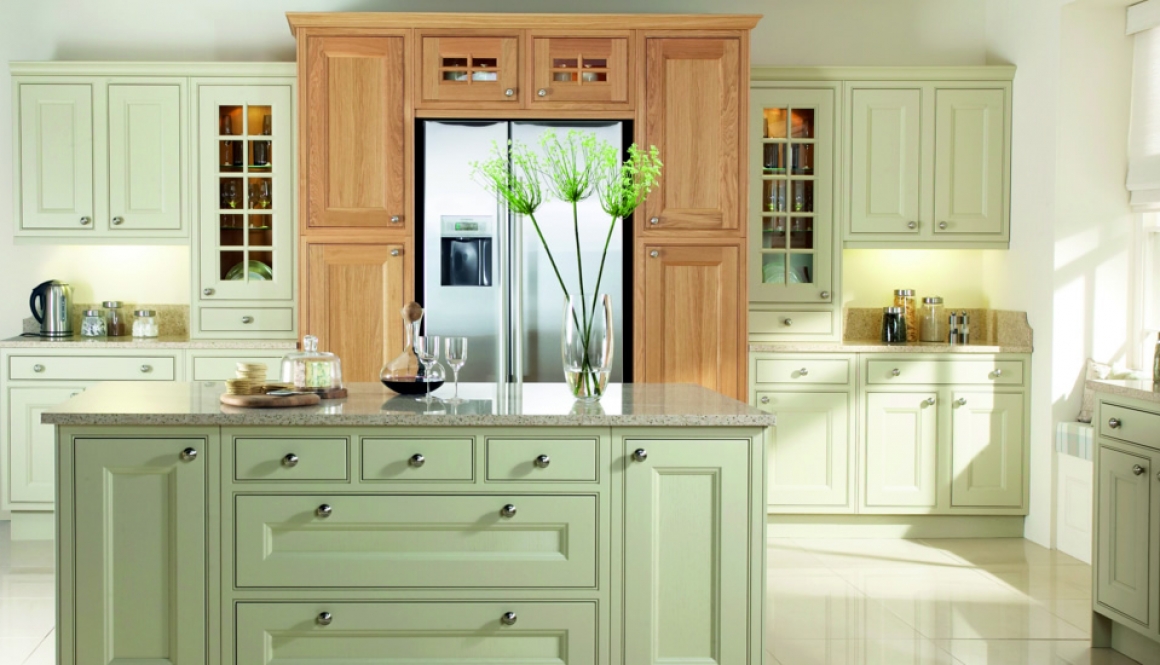 Painted Kitchen Green And Oak