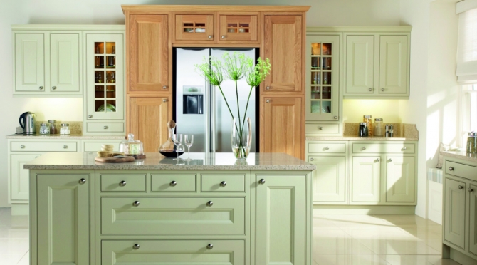 Painted Kitchen Green And Oak