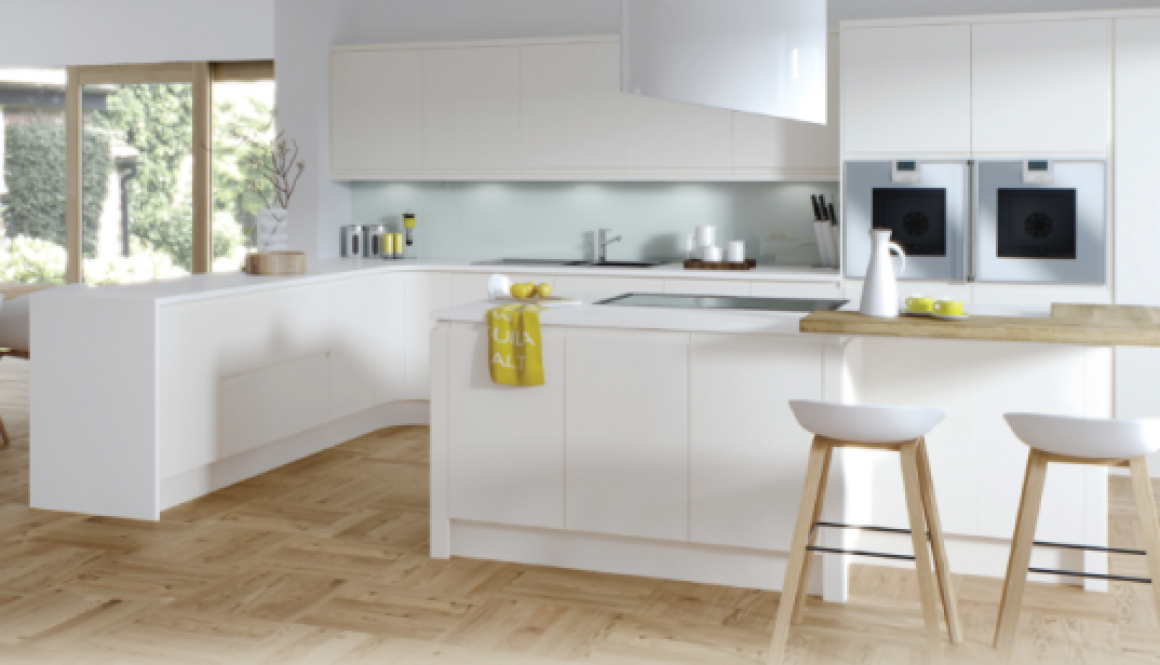 Porcelain matt handleless kitchen