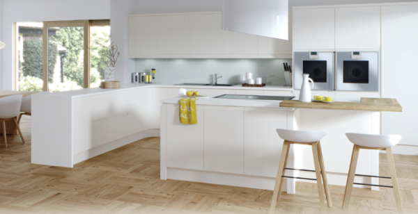 Porcelain matt handleless kitchen