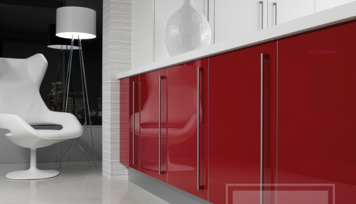 Red White Gloss Kitchen