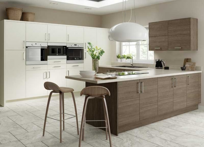 Wood Kitchen Brown Grey